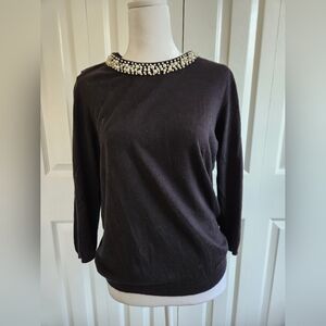 Pearl-trimmed Party Sweater